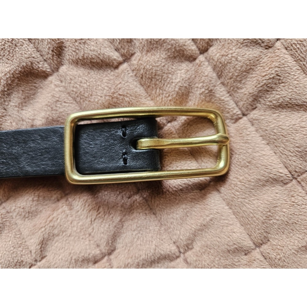 Coach Women's Black Calfskin Belt with Brass Hardware 40" Long, 3/4" Wide, LG - Picture 4 of 5